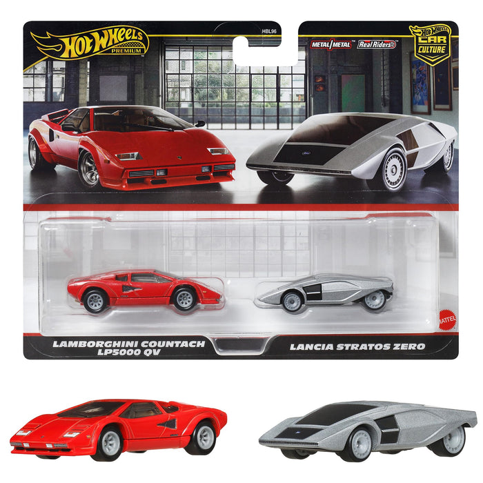 Hot Wheels Premium 2 pc Lamborghini Countach LP5000 QV Lancia Stratos Zero JBL02_1