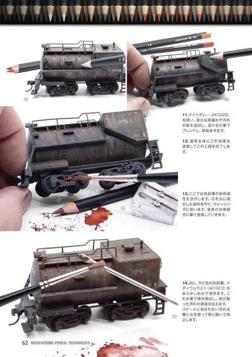 Model Art AK Learning Series Weathering Colored Pencil Technics (Book) ‎mdp-34_3