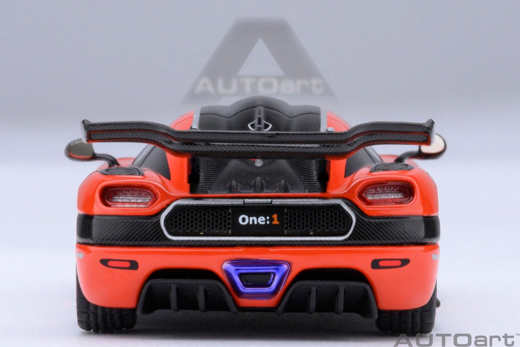 Autoart KOENIGSEGG One:1 Orange/Carbon Black/Silver Diecast Model Car 20044 NEW_5