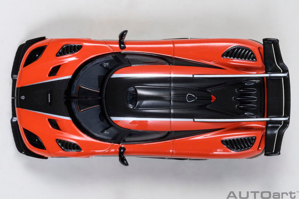 Autoart KOENIGSEGG One:1 Orange/Carbon Black/Silver Diecast Model Car 20044 NEW_6