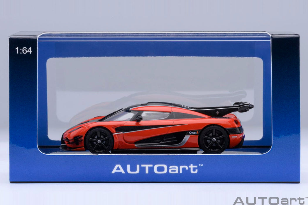 Autoart KOENIGSEGG One:1 Orange/Carbon Black/Silver Diecast Model Car 20044 NEW_7