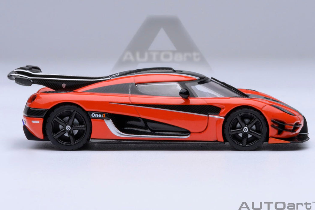 Autoart KOENIGSEGG One:1 Orange/Carbon Black/Silver Diecast Model Car 20044 NEW_9