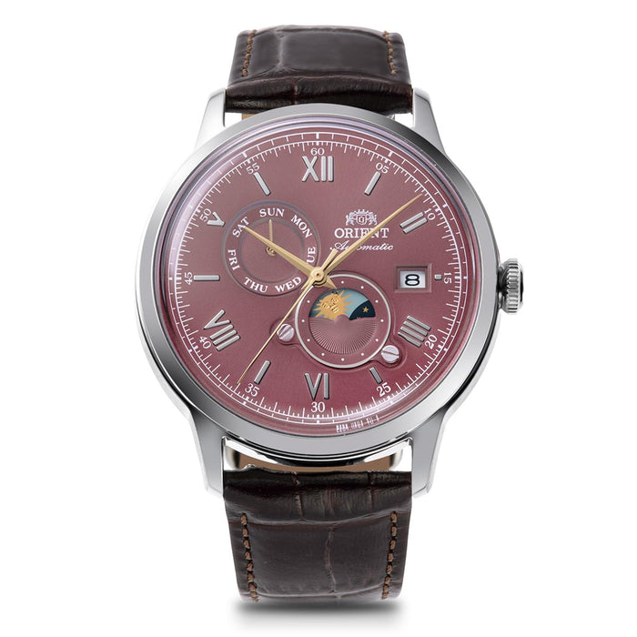 Orient Bambino RN-AK0807R SUN & MOON Red Dial Automatic Mechanical Men Watch NEW_1
