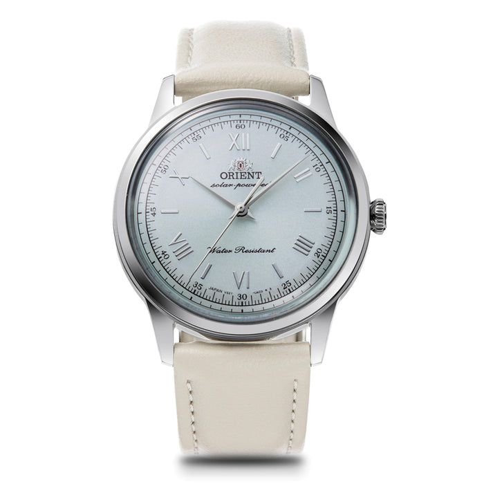 Orient Bambino 38 RN-WK0002E Solar Men Watch Made in Japan Faux Leather Band NEW_1