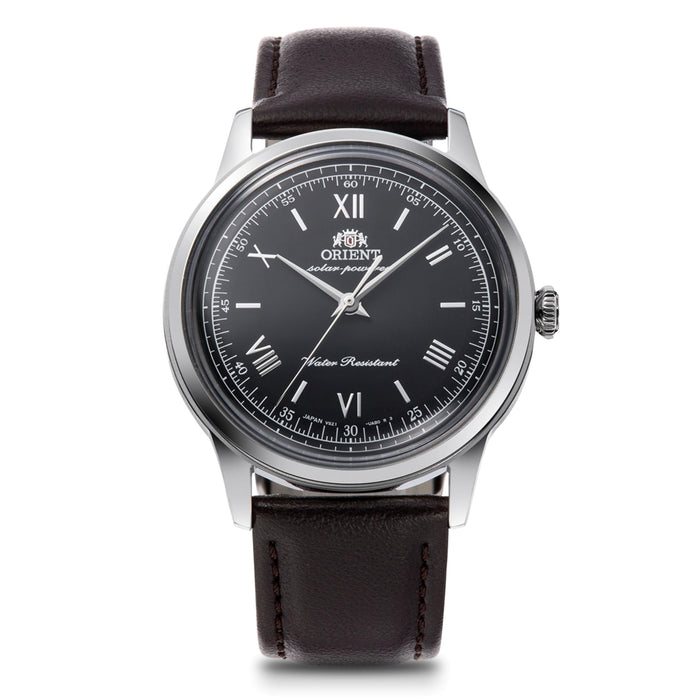 Orient Bambino 38 RN-WK0004L Solar Men Watch Made in Japan Faux Leather Band NEW_1