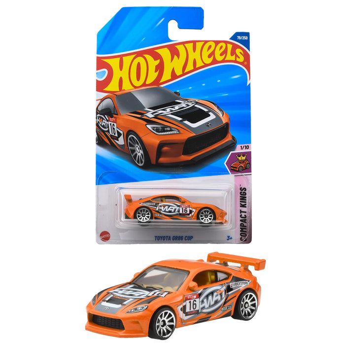 Mattel Hot Wheels Basic Cars Toyota GR86 Cup Orange Diecast Miniature Car JFN36_1