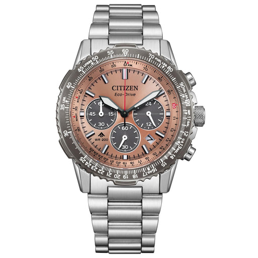 Citizen Promaster Sky CA4664-60X Eco-Drive Salmon Dial Chronograph Men Watch NEW_1