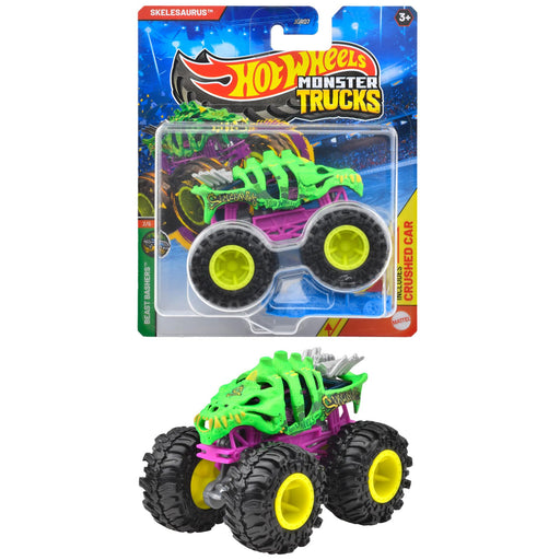 Mattel Hot Wheels Monster Truck 1/64 Skelesaurus Miniature Diecast Car JGR07 NEW_1