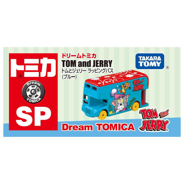 Takara Tomy Dream Tomica SP Tom and Jerry Wrapping Bus Blue Diecast Car NEW_4