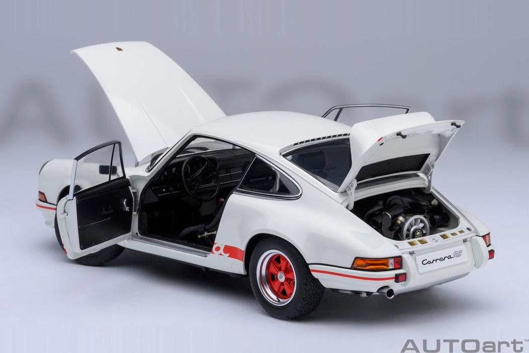 Autoart 1/18 Porsche 911 Carrera 2.7 RS Grand Prix White / Red Stripe 78030 NEW_6