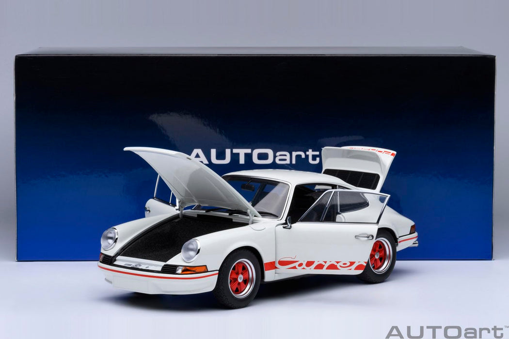 Autoart 1/18 Porsche 911 Carrera 2.7 RS Grand Prix White / Red Stripe 78030 NEW_7
