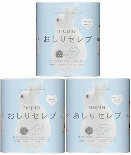 Nepia Buttock Celebrity Toilet Roll 4 Roll Double x 3 pieces NEW from Japan_1
