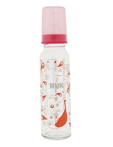 NUK Standard Nursing Bottle made of glass 230 ml Silicone Nipple  Peacock_2