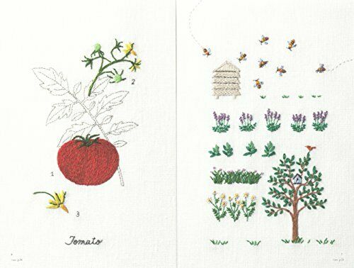 bunka syuppann Garden of vegetables picture book Kazuko Aoki of embroidery NEW_4