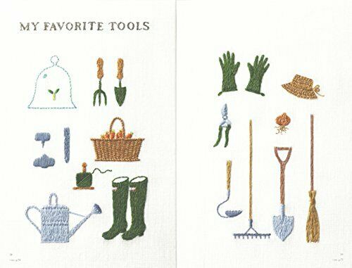 bunka syuppann Garden of vegetables picture book Kazuko Aoki of embroidery NEW_6