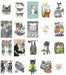 Higuchi Yuko 100 POSTCARDS Animals with Original Booklet Illustration Collection_4