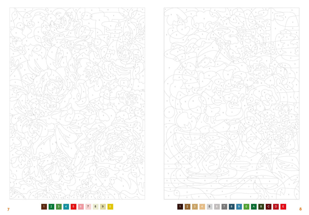 Graphic 100 Puzzle Coloring 12 Flowers in Full Bloom (Book) Art therapy series_4