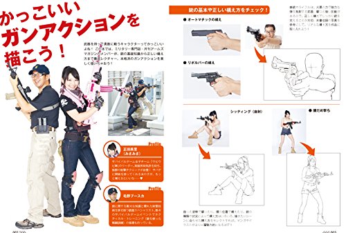 How To Draw Gun Pistol Rifle Action Combat Pose Manga Anime Book with CD-ROM NEW_2