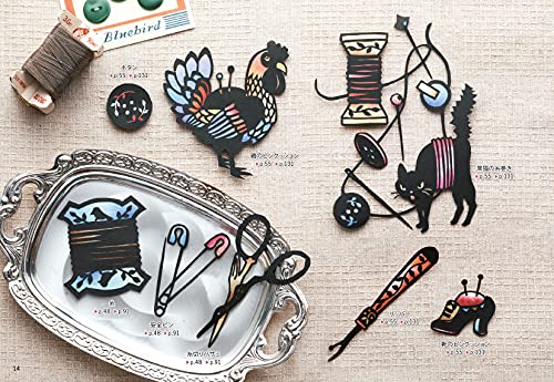 Cut and Decorate Retro Red & Black Paper-Cutting book (Book) Hobby Japan NEW_5