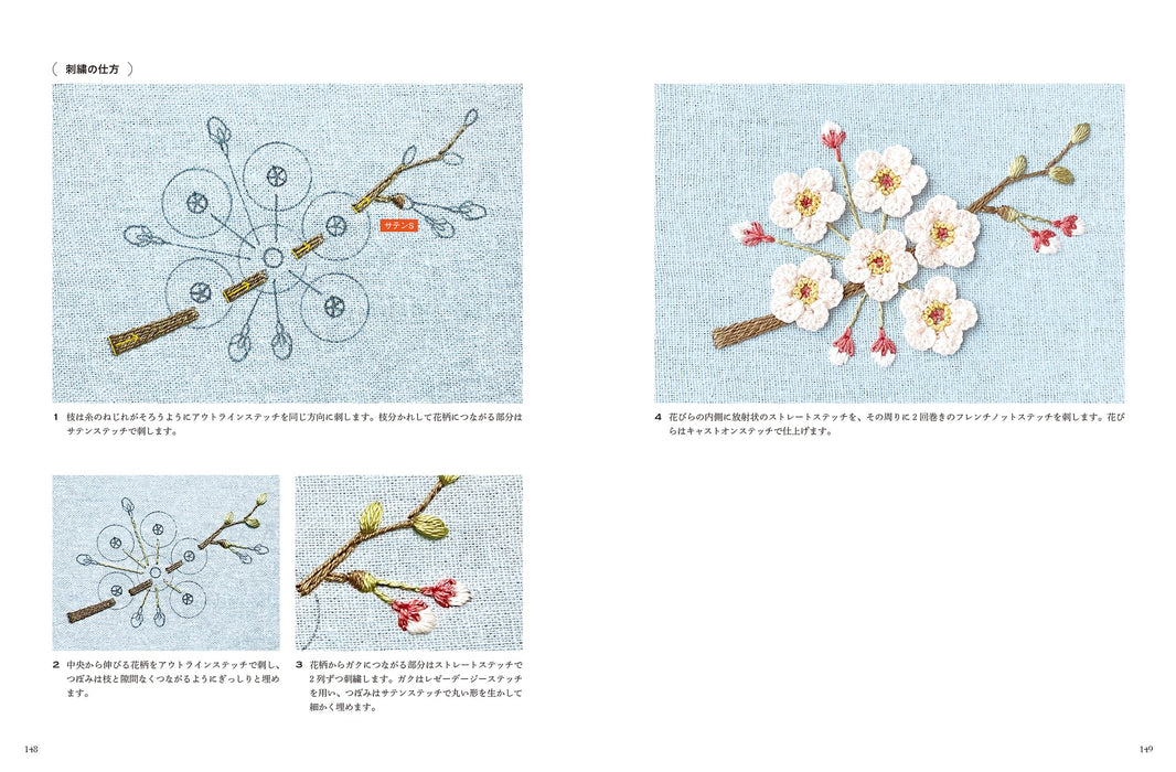 Hobby Japan Flowering with a Single Stitch First Embroidery Lesson (Book) NEW_7