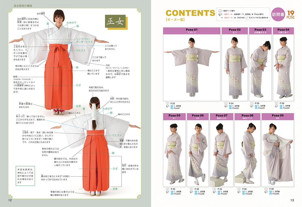 how to draw kimono manga anime pose women catalog DVD-ROM2 Woman in wafuku NEW_2