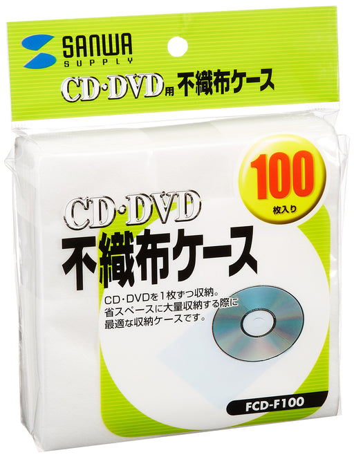 SANWA Inner Sleeve FCD-F100 100 sheets for CD & DVD W127xD0.27xH128mm PP NEW_1