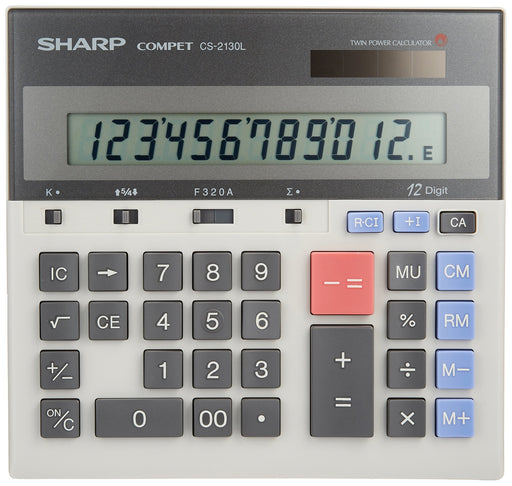 Sharp Practical Calculator Desktop Type 12 Digit CS-2130L Battery Powered NEW_2