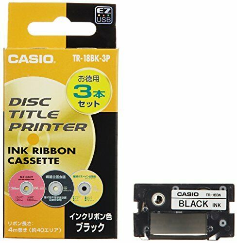Casio Disc Title Printer Ink Ribbon TR-18BK-3P Black 3pcs NEW from Japan_1