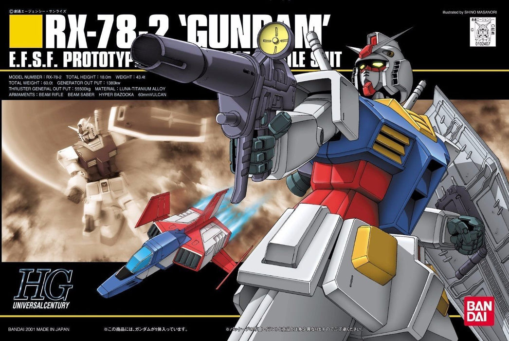 BANDAI HGUC 1/144 RX-78-2 GUNDAM Plastic Model Kit Mobile Suit Gundam from Japan_1