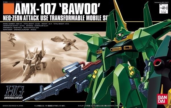 BANDAI HGUC 1/144 AMX-107 BAWOO MASS PRODUCTION TYPE Plastic Model Kit ZZ Gundam_1
