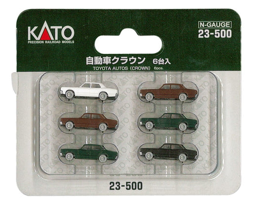 Kato 23-500 N gauge 1980's Toyotas Auto Car (Crown) 6pcs Model Railroad Supplies_1