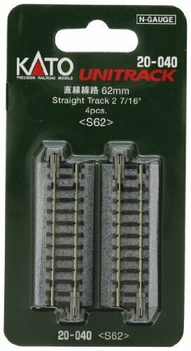Kato N Scale Unitrack 20-040 Straight Track 62mm 2 7 16 S62 4 pcs NEW from Japan_1