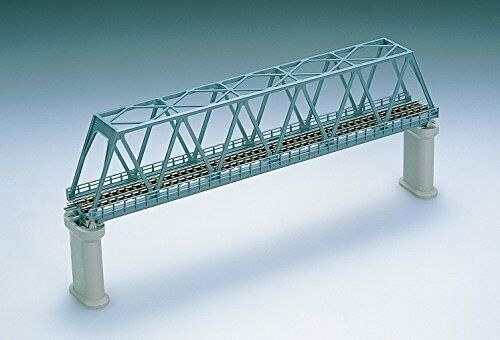 TOMIX N gauge solid wire truss-type Bridge F blue PC pier two with 3030 model_1
