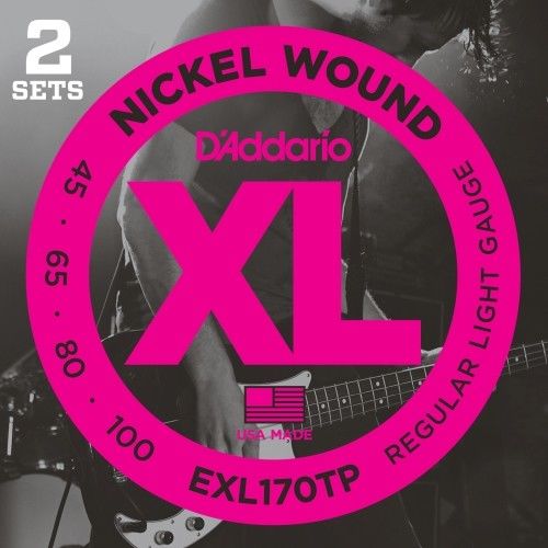 D'Addario Bass String Nickel Long Scale .045 - .100 EXL170 TP 2 Set Pack NEW_1