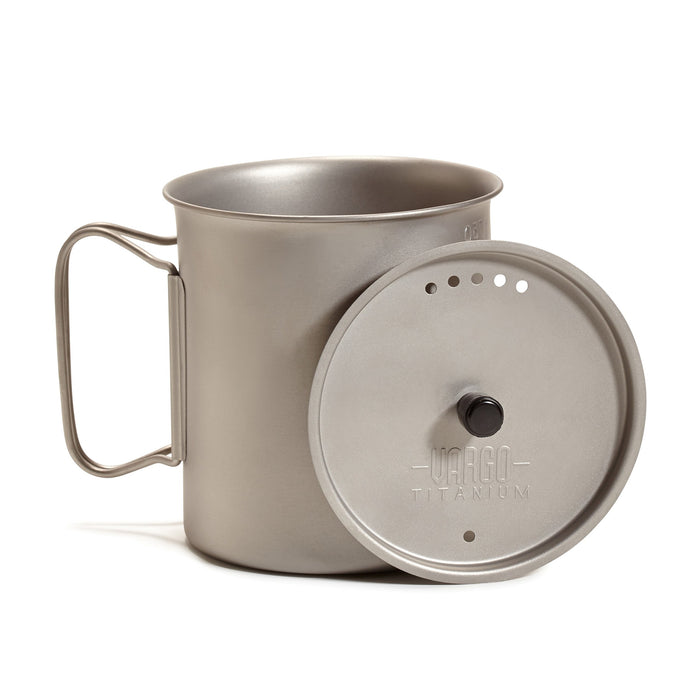 Vargo Titanium Ti-lite Mug 750T-401 9.7x10.4cm Silver Outdoor Gear with Lid, Bag_2