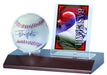 Ultra professional baseball and card display holder Brown w/ wooden stand  81674_1