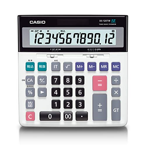 Casio DS-120TW 12 digits Calculator Desk Type solar & battery NEW from Japan_2