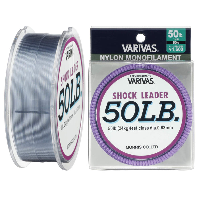 MORRIS VARIVAS Shock Leader Nylon 50m #14 50lb Fishing Line Gray Blackbass 21054_1