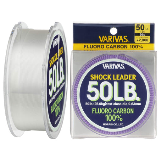 MORRIS VARIVAS Shock Leader Fluorocarbon Line 30m #14 50lb Natural Seabass NEW_1