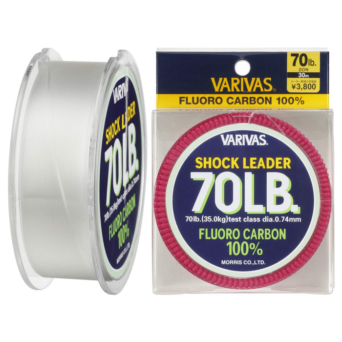 MORRIS VARIVAS Shock Leader Fluorocarbon Line 30m #20 70lb Natural Seabass NEW_1