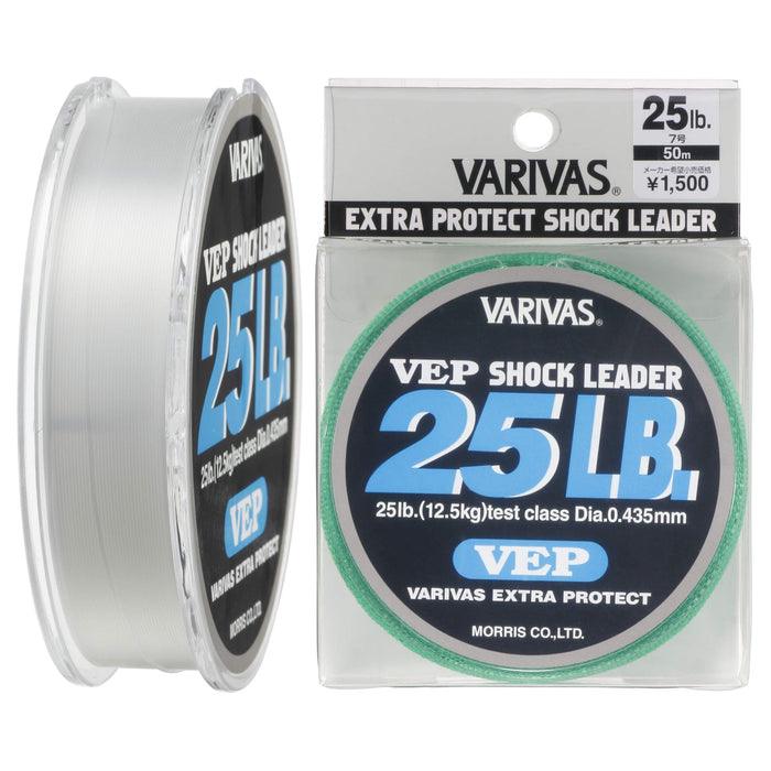 MORRIS VARIVAS VEP Shock Leader Nylon 50m #7 25lb Fishing Line Natural Blackbass_1