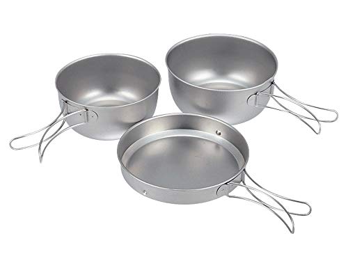 Snow Peak Titanium UL Outdoor Cookware Frying pan and two dishes STW-001T NEW_1