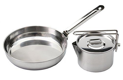 CAPTAIN STAG M-5504 Laguna Stainless Steel Cooker L Set Outdoor Cookware NEW_2