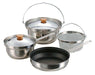 CAPTAIN STAG M-5510 Multi Stainless Cooker Set Outdoor Cookware NEW from Japan_1