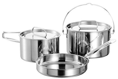 CAPTAIN STAG M-5530 Laguna Stainless Steel Cooker M Set Outdoor Cookware NEW_1