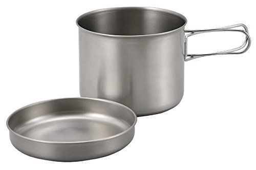 CAPTAIN STAG M-9078 Titanium Camping Pot with Lid 820ml Outdoor Cookware NEW_1