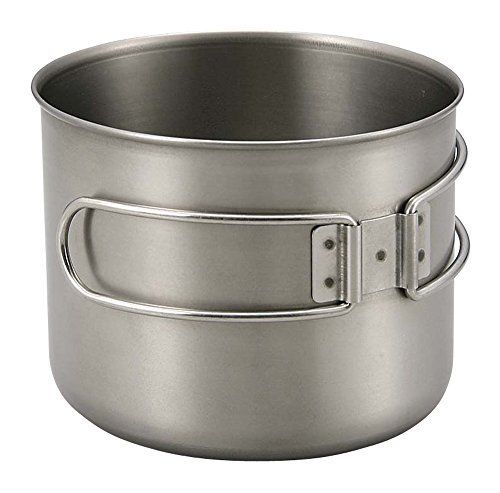 CAPTAIN STAG M-9078 Titanium Camping Pot with Lid 820ml Outdoor Cookware NEW_3
