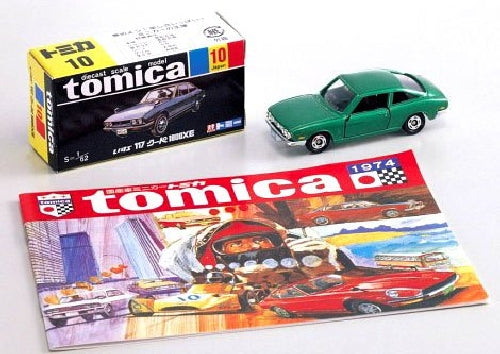 Tomica Isuzu 117XE Coupe Model Car with Nostalgic Catalog 1974 Takara Tomy NEW_1