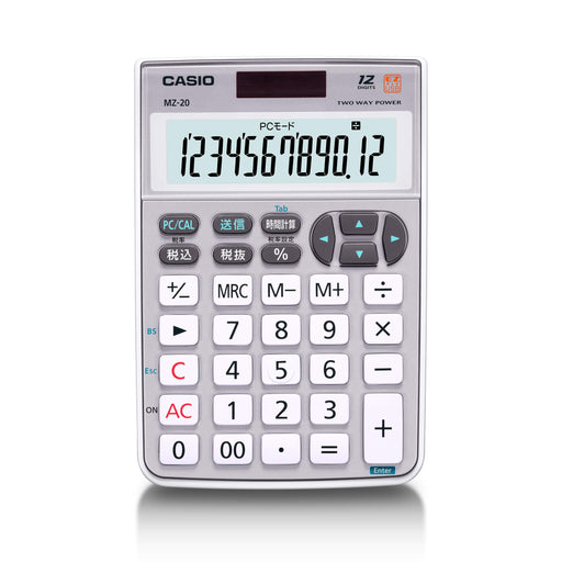 Casio numeric keypad calculator mini just type 12 digits Battery&Solar MZ-20SR-N_2