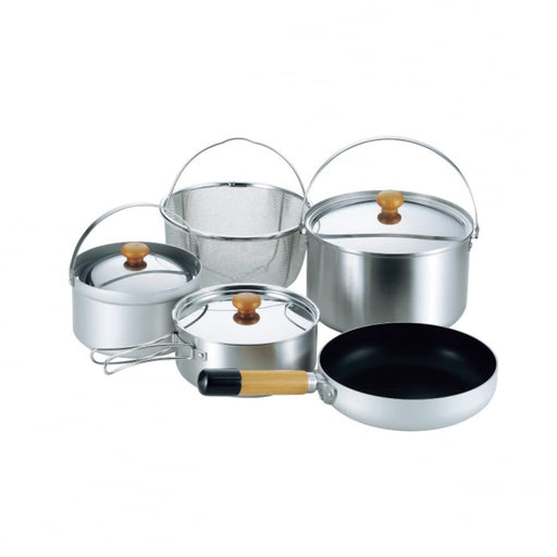 UNIFLAME fan5duo Kitchen Pot Pan Set 660256 Portable Cooking Tool Silver NEW_1